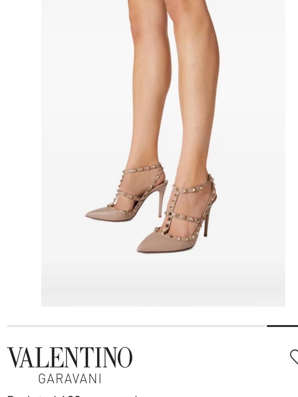 Valentino Garavani blush nude leather Rockstud T-strap pumps